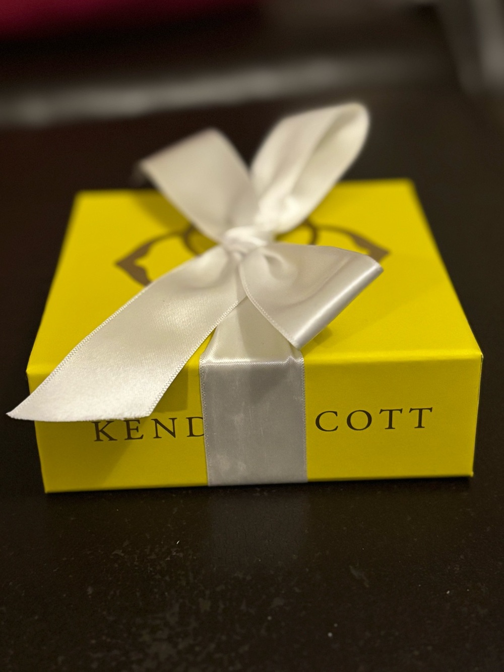 Kendra Scott Yellow Gift Box with White Satin Bow